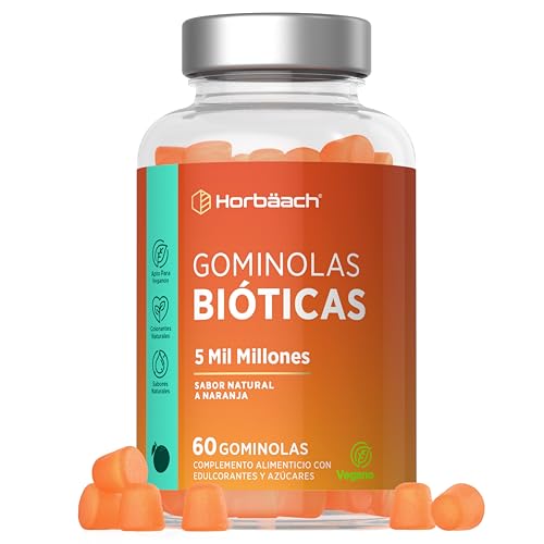 ProBio Gominolas Para la Flora Intestinal 5 mil millones de células | 60 Biotic Gummies | Lactobacillus casei + Vitaminas | de Horbaach