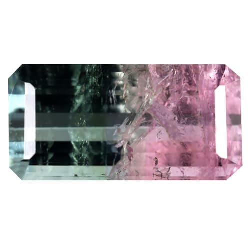 Tourmaline pastèque véritable non chauffée 3.16 ct octogone d'exception