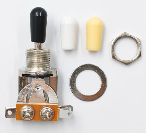 Brfveob エレキギター 3ウェイ トグルスイッチ ピックアップ セレクターチップ ノブ 全3色 6個 (B)