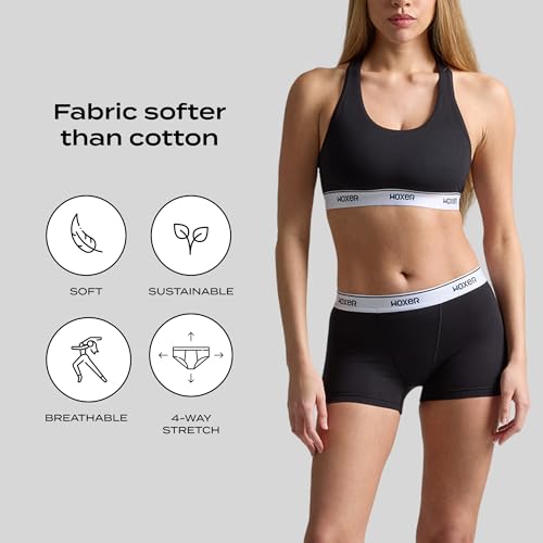 Image of Woxer Womens Boxers - Star 3 inch Boy Shorts Underwear for Women - Boxer Briefs