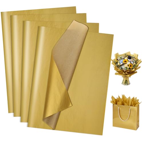 woric 110 Sheets Gold Tissue Paper for Gift Bags Metallic Tissue Paper Bulk