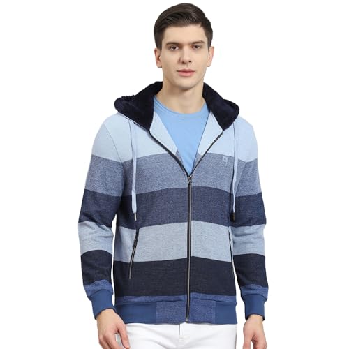 Image of Monte Carlo Beige Stripes Sweatshirt | Stylish Sweatshirt for Men | Soft Comfortable Casual Winter Wear for Men's