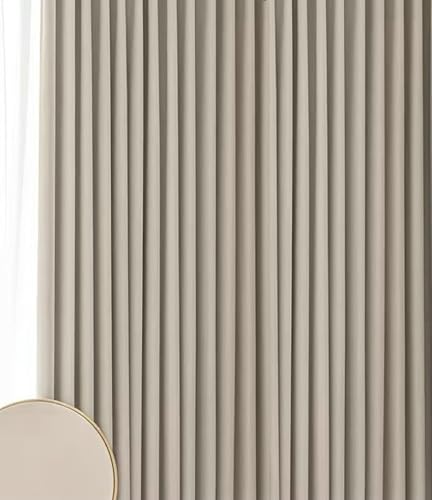 Homxi 2-Piece Blackout Curtains 54x108 inches Beige