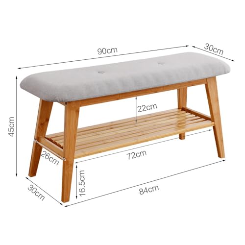 Banc à chaussures robuste avec assise intégrée et étagère de rangement pour couloir - 2