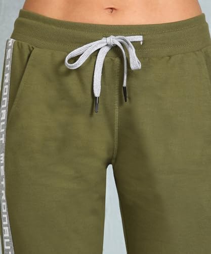 Image of Alan Jones Clothing Women's High Rise Solid Slim Fit Joggers Track Pant