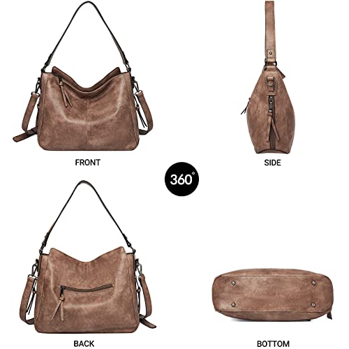 Foxlover Faux Leather Hobo Handbags For Women Large Crossbody Shoulder Bag Ladies Tote Purse #TOP5