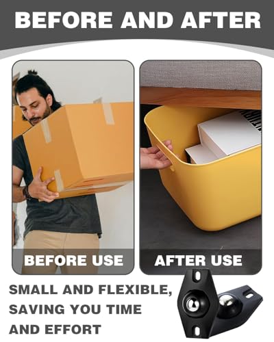 TPZORJX 8 Piezas Juego Ruedas para Muebles Pesados Acero Inoxidable,Mini ruedas autoadhesivas,Rueda giratoria de 360°,Ruedas Pequeñas para Muebles para Electrodomésticos,Mesas y Sillas,Equipaje - imagen 5