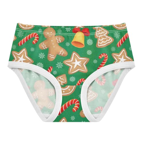 Wusikd Christmas Xmas Girls' Underwear Cotton Gingerbread Gifts Girls Briefs Soft Toddler Underwear 4T
