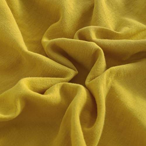 Image of NTBAY 2 Pack Muslin Cotton Mini Crib Sheets, Soft and Breathable Double Layer 24x38 Baby Crib Sheets for Mini Crib and Toddler Mattresses, Boys, Girls, Unisex, Ginger Yellow, 24x38 Inches
