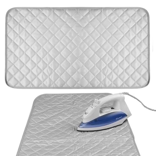Faltbares Bügelbrett für Tisch - 48x86cm Hitzebeständige Bügelmatte mit Polsterung, Klappbares Tischbügelbrett & Tragbare Bügelunterlage für Reise/Haushalt