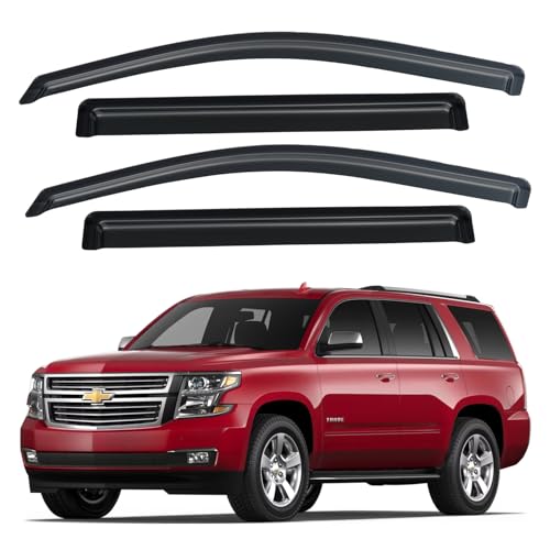 Image of Window Visors Rain Guards Shield for 2015-2020 Chevy Tahoe /GMC Yukon(Not for XL or Denali), Out-Channel Window Wind Deflectors Vent Rain Visors Shades for 15-20 Cadillac Escalade(Not for ESV)