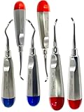 ArTlAb-Premium Dental Elevators Etracting Extraction Osteotome Periotome Luxating Elevator Apical Spade Cryer Proximator Elevator Oral Implant, Root Extraction (Miller Apexo Set of 6)
