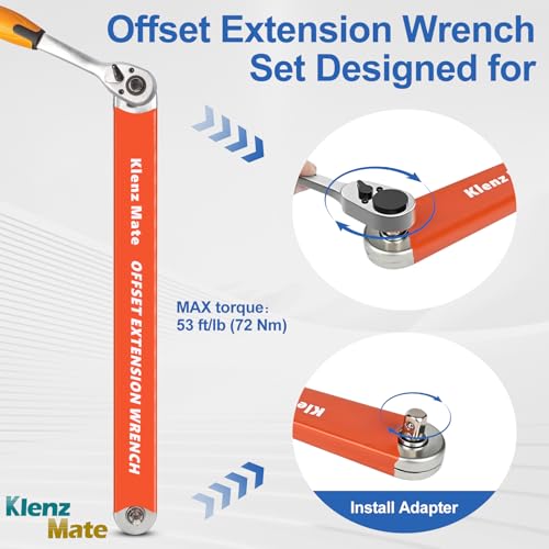 Image of 2026 Upgrade Offset Extension Wrench and 3 Different Lengths Extension Clamps Tight Tool, Versatile Vise Grip, Includes 1 /2 inch, 1 /4 inch , 3 /8 inch Drive Adapters, Universal Ratchet Extensions for Tight Spaces