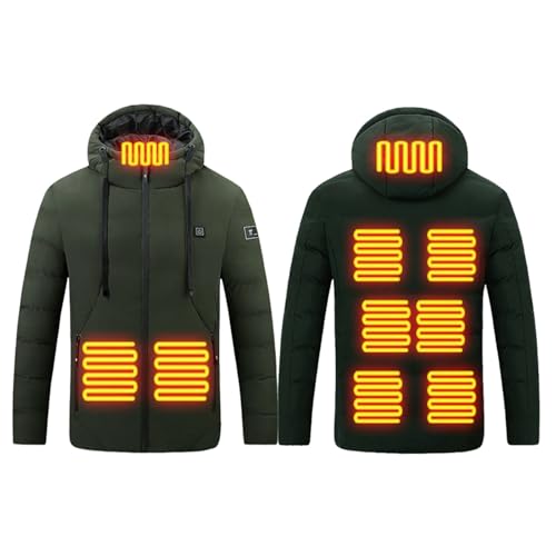 Zanisouta Chaqueta climatizada para hombre, sudadera con capucha de invierno unisex, chaqueta de invierno, chaqueta eléctrica para acampar, chaqueta de ocio con calefacción por USB, chaqueta softshell