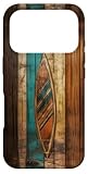 Cool Surfboard Wooden Planks Surf Vintage Colors Pattern Art Case for iPhone 17 Pro