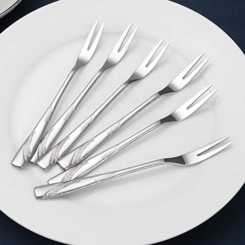 Bringer 12-Piece Stainless Steel Mini Appetizer Forks, Small Fruit Forks