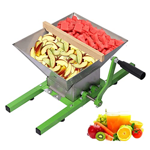 LIZAKI 7L Fruit Crusher & Press - Heavy Duty Stainless Steel Manual Juicer for Home Brewing, Cider Making - Effortless Crushing and Juicing for Adults, Seniors & Beginners (Without Barrels)