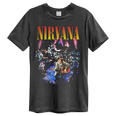 Nirvana Amplified Collection - Unplugged in New York Men T-Shirt Charcoal XXL, 100% Cotton, Regular Cover
