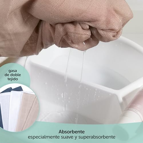 Miniatura 3 de Makian Pack De 6 Ud. Manopla Baño Bebe Recien Nacido, Muselinas Bebe Algodon 100 , Guante Lavado Bebe Homologado Por Oeko-Tex, 15x20 Cm - Gris Greige Blanco