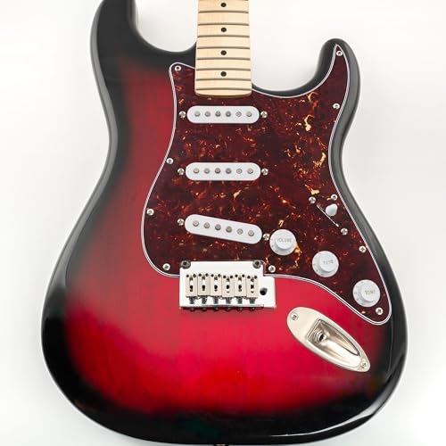 Image of Musiclily SSS 11 Hole Strat Guitar Pickguard for Fender USA /Mexican Made Standard Stratocaster Modern Style, 4Ply Tortoise Shell