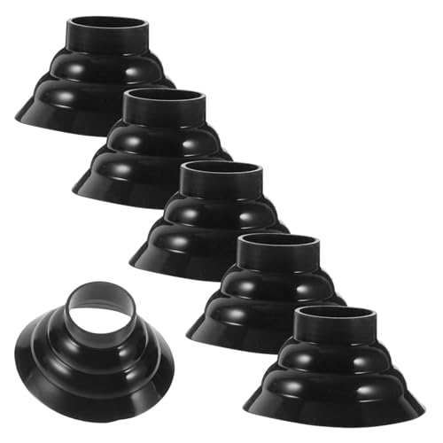 Gogogmee 6pcs Foot Pad Self Standing Cane Tip Walker Tips Replacement Tips for Cane Tips for Canes Replacement Pole Ends Cane Tip Replacement Walking Cane Tips Walking Tips Plastic Black