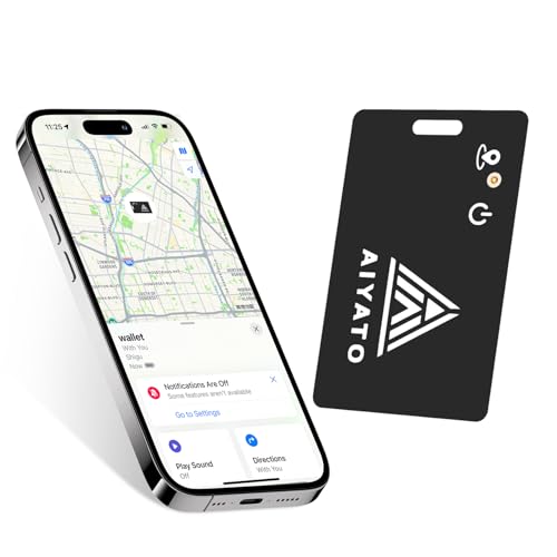 Wallet Tracker Card, Key and Item Locator IP68 Waterproof Find Nearby Far Away iOS Only Work with Apple FInd My App Rechargeable Phone Finder for Keys, Bags More