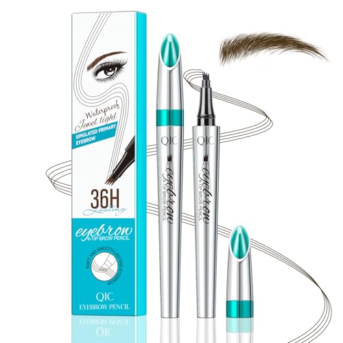 Eyebrow Pencil, Waterproof Eyebrow Pen for Long Lasting Makeup, Highly Pigmented Smudge Proof, Lift Define Brows and Natural Fill Shape (Dark brown)