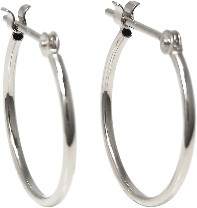 Small Huggie Square Hoop Earrings in Sterling Silver, 15mm BONEE