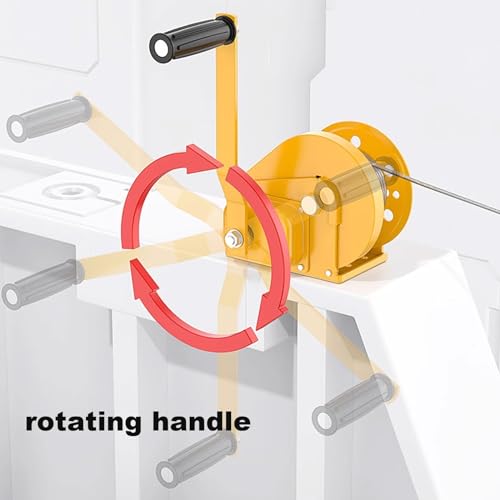 Winche manual para tráiler de 2600 lb con cuerda de acero miniatura 6