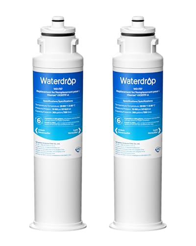 Image of Waterdrop HX2017FR-A Replacement for Hisense® HX2017F-A, HX2017FR-A, HRF266N6CSE1, HRF266N6CSE, HRF209N6CSE, HRF254N6TSE, HRF254N6DSE Twist-In Refrigerator Water Filter, 2 Filters