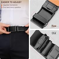 BULLIANT Gürtel Herren, Gürtel Ratsche Ledergürtel Automatikschließe für Herren Anzug Business Kleidung,Breit 35mm,Größe Angepasst(Schwarz-160cm/48-56" taille verstellbar) – Ansicht 5