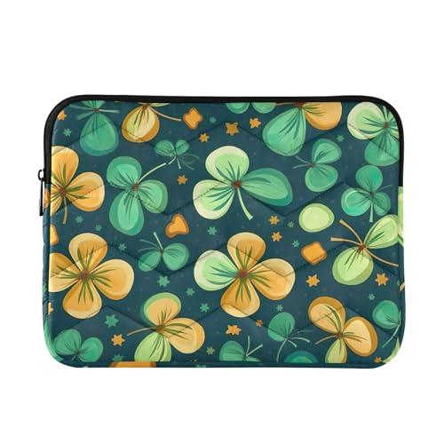Funda para portátil 13-14 pulgadas con diseño hojas verde dorado