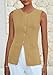 PRETTYGARDEN Blazer Vest Tops for Women Sleeveless Button Down Business Casual Outfits Work Suit Vests Waistcoat(Khaki,Medium)