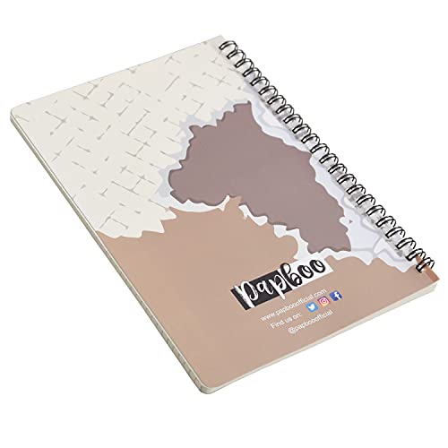 Image of Papboo A5, Good Vibes, Handy, Easy to Carry Spiral Wiro Notebook Pack of Two : 100 GSM Natural Shade Paper, Dot Grid, 2 * 120 = 240 Pages, Journal, Diary, Gift