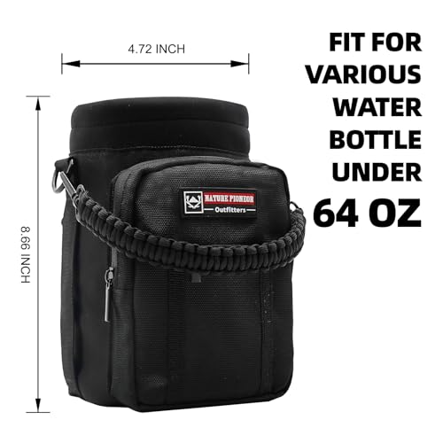 Image of NATURE PIONEOR Neoprene Insulated Water Bottle Holder with Shoulder Strap for Half Gallon 64OZ / One Gallon 128OZ Sports Water Jugs Bottles, Carrier /Pouch Sleeve for Outdoor Camping, Hiking, Fishing