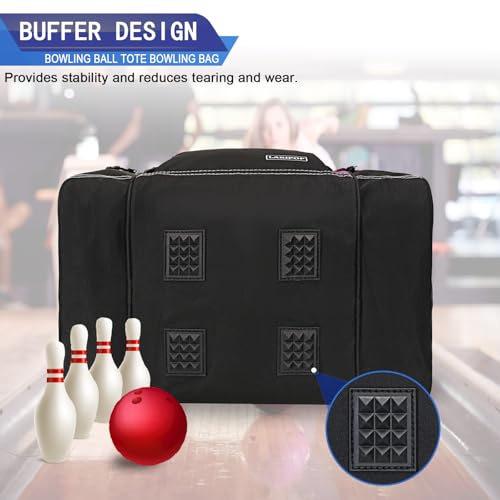LARIPOP Bowling Ball Bag for Single Ball, 2022 Bowling Ball Tote Bowling bag with Padded Holder - Fits Shoes up to Mens Size 14 and Bowling Accessories