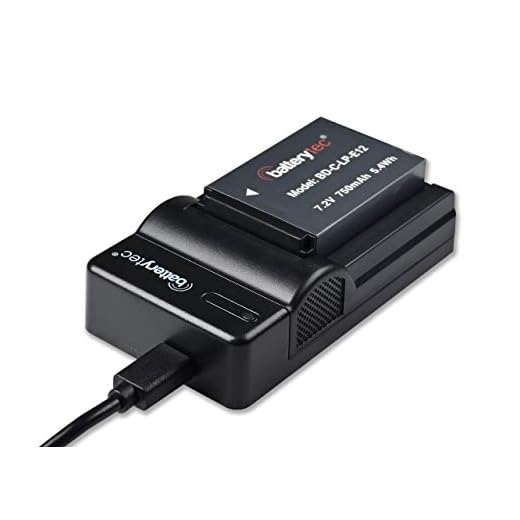 Batterytec® Ersättningsbatteri för Canon-kamera LP-E12, EOS M10 M50 M100 EOS 100D EOS M2, Rebel SL1 spegellös digitalkamera, mikro-USB bärbar laddarsats [laddningsbar, 750 mAh, 12 månaders garanti]