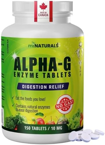 miNATURALS Gas Relief Tablets - 150ct | Digestive Enzymes for Women and Men, Bloating | 10mg of Alpha Galactosidase, Easily Digest the Foods You Love