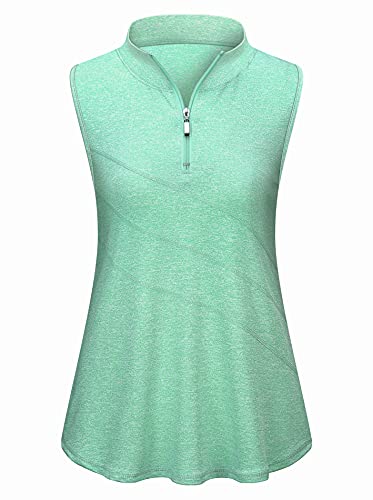 Koscacy Womens Athletic Tank Tops,Dry Fit Polo Shirts Golf Tennis Shirt Sleeveless Summer Sports Athletic Quick Dry Fashionable Breathable Badminton Clothes Blue M