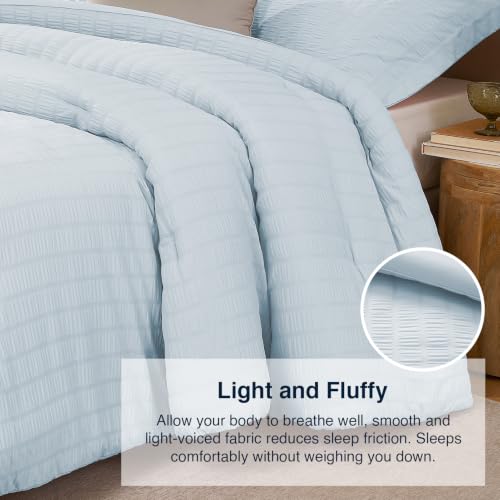 Quataly King Comforter Set Seersucker Lightweight Bed Set for All Season by Quataly - Used condition - Image 5