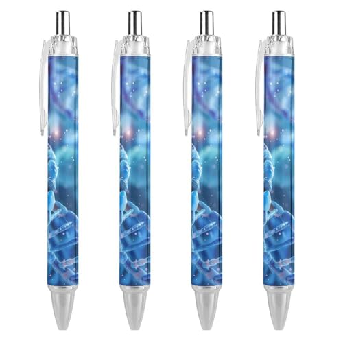Bolígrafo retráctil de tinta azul para oficina y trabajo diario, pack de 4 unidades
