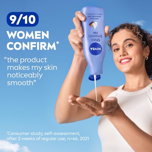 Image of NIVEA Shea Smooth 200ml Body Lotion | 72 H Moisturization | With Deep Moisture Serum & Shea Butter | Non Greasy & Healthy Looking Skin |For Dry Skin