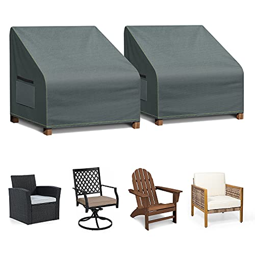 TAOCOCO Patio Chair Covers, 2 Pack Lounge Deep Seat Cover, 35" L X 38" W X 31" H, Waterproof and Heavy Duty Outdoor Furniture Covers