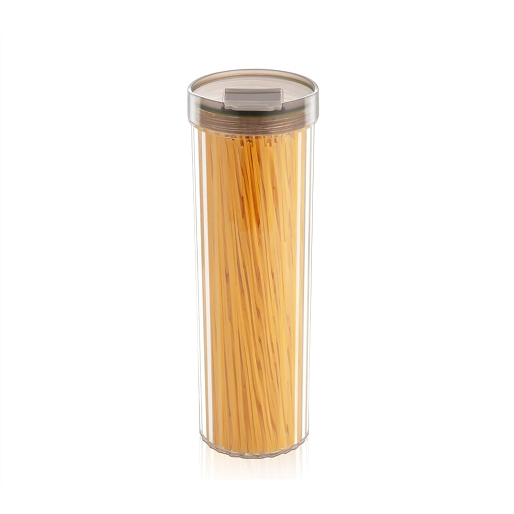 CTRLZS Clear 48oz Pasta Storage Container-Tall Airtight Spaghetti Pasta Holder with Lid