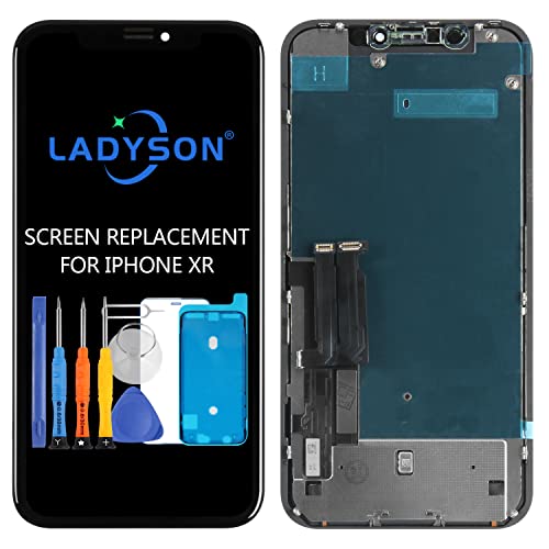 Pantalla LCD de repuesto para iPhone XR de 6,1 pulgadas (modelo A1984, A2105, A2106, A2108) Pantalla LCD táctil de cristal completo digitalizador Kit de con herramientas + pretector de pantalla Cover