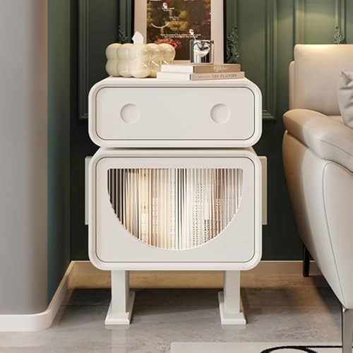 UINGBPXT Modern End Side Table Creative Robot Nightstand with 1