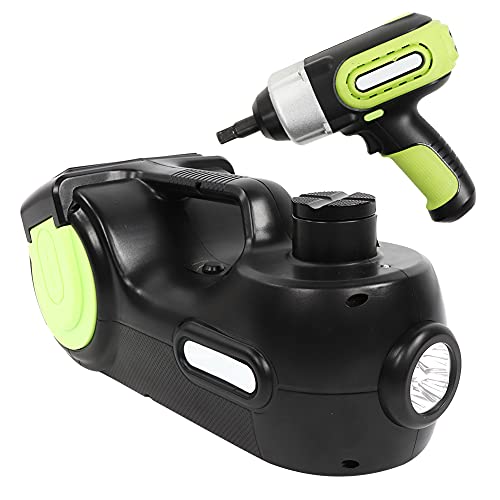 Cocoarm Kit de Réparation de Voiture de Cric électrique avec clé électrique, Cric Automatique en Alliage 5T DC12V avec Pompe de Gonflage de Pneu de 150 PSI et Lumière LED pour Le Changement de Pneu