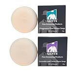 GENTS Natural Fragrance Free & Lavender Citrus Shaving Soap with Shea Butter for Sensitive Skin Shave Soap for Men (Pack of 2)