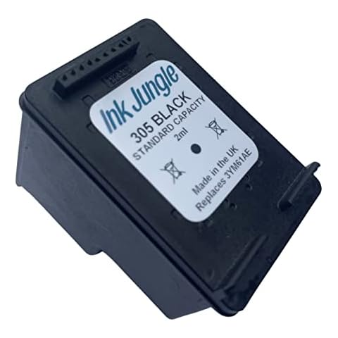 Ink Jungle 305 Black Ink Cartridge For HP DeskJet 2320 2710 2710e 2720 2720e 2721 2721e 2722 2722e 2723 2724 4110e 4120e 4122e 4130e DeskJet Plus 4110 4120 4122 4130 Printers Replaces HP 305 Cover