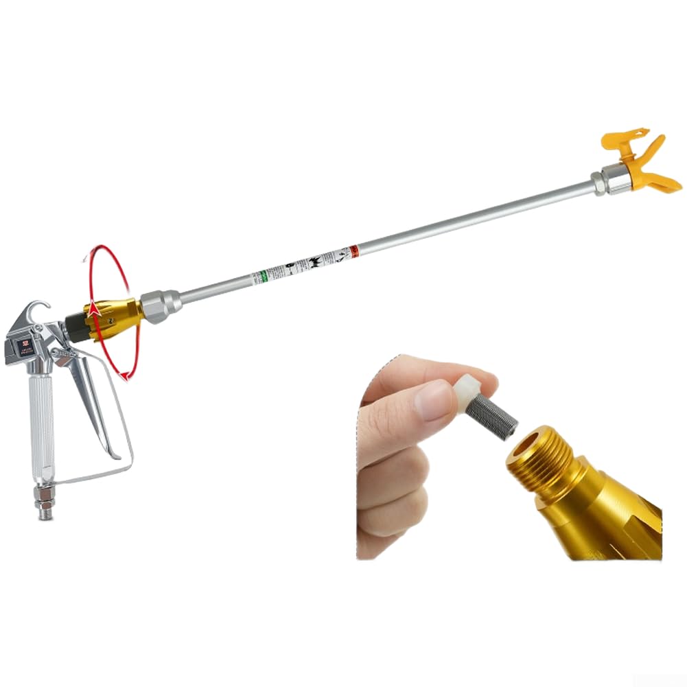 Giratoria 360 Grados con para filtro para Riego Jardín - Aleación para ajuste Manual Sin Herramientas para Agricultura y Control Plagas 9x2.3cm(50cm Long Rod)